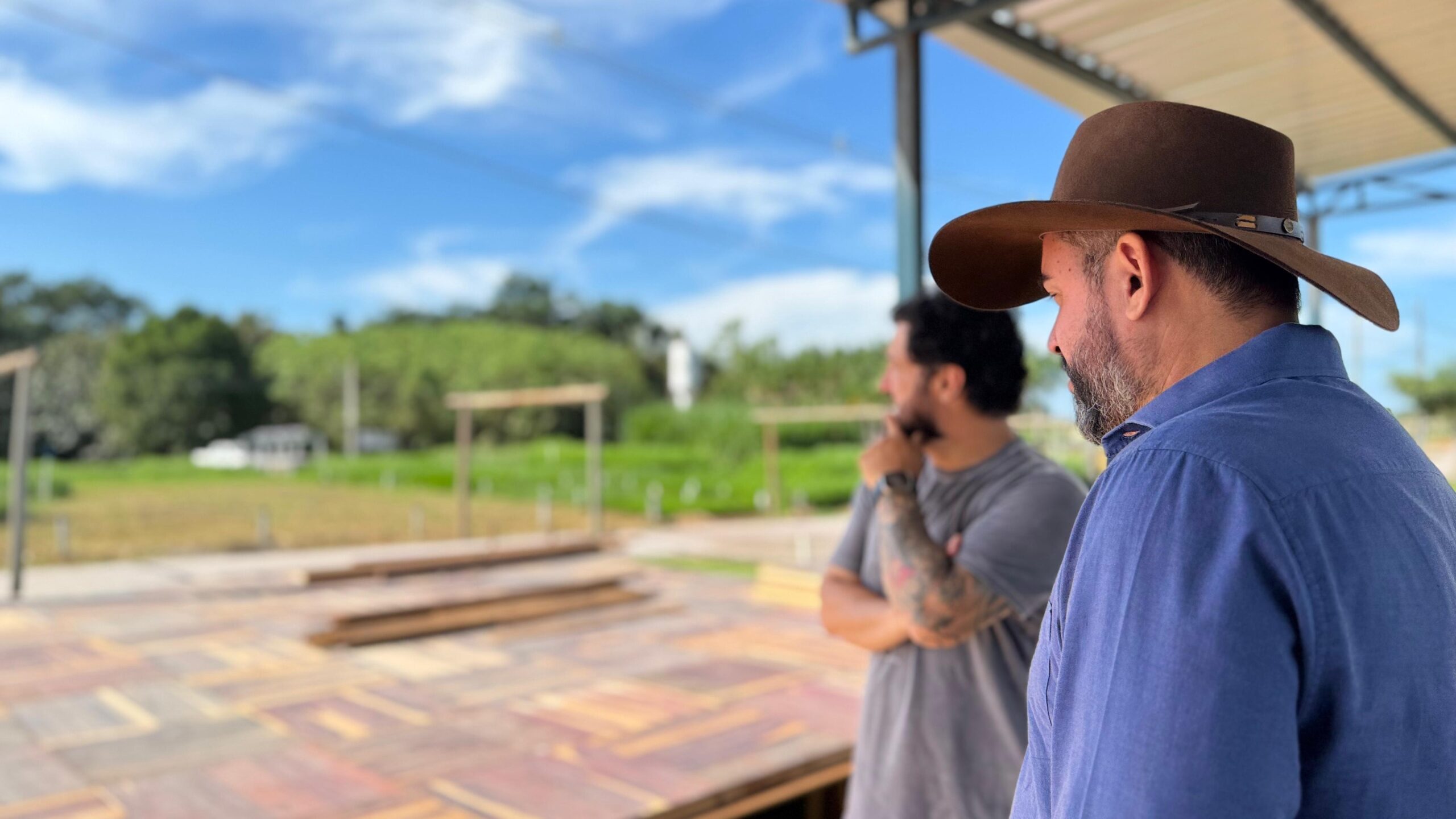 Secretário de agricultura Luiz Paulo acompanha início da montagem da 12ª Rondônia Rural Show